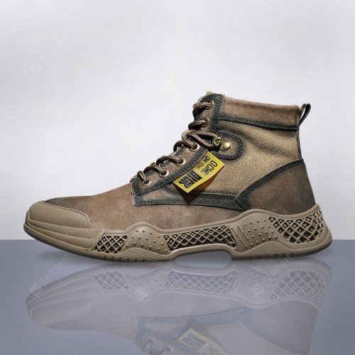 Autumn Men's Casual Lace-up Flat Leather Desert Short Boots