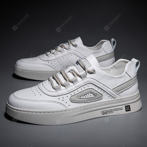 Korean Youth Casual Walking Shoes Men's Handmade Flat White Shoes