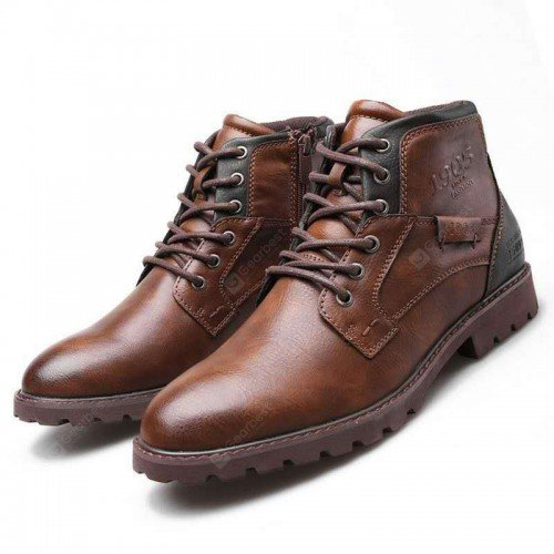 Men's Zipper Short Boots High-top Retro Desert Tooling Boots