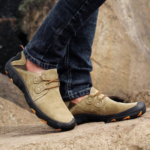 Autumn / Winter Men's Hiking Shoes Waterproof and Breathable Outdoor Leisure Sports Leather Shoes Non-slip Soft Bottom Climbing Shoes