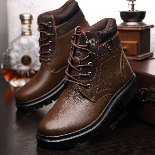 Men's Fashion Casual Boots British High-top Leather Shoes