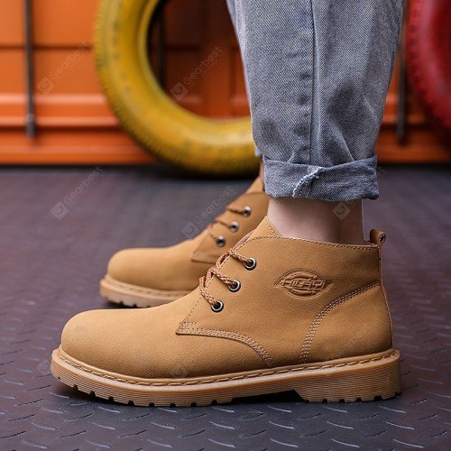 Autumn and Winter Men High Shoes Thick Platform Tooling Boot