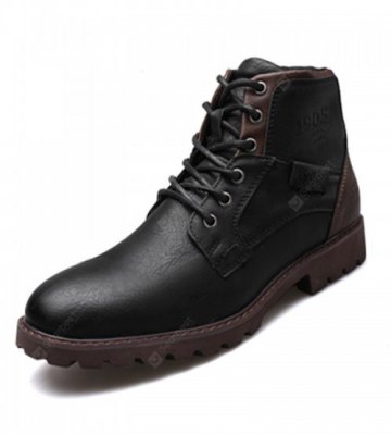 Men's Zipper Short Boots High-top Retro Desert Tooling Boots